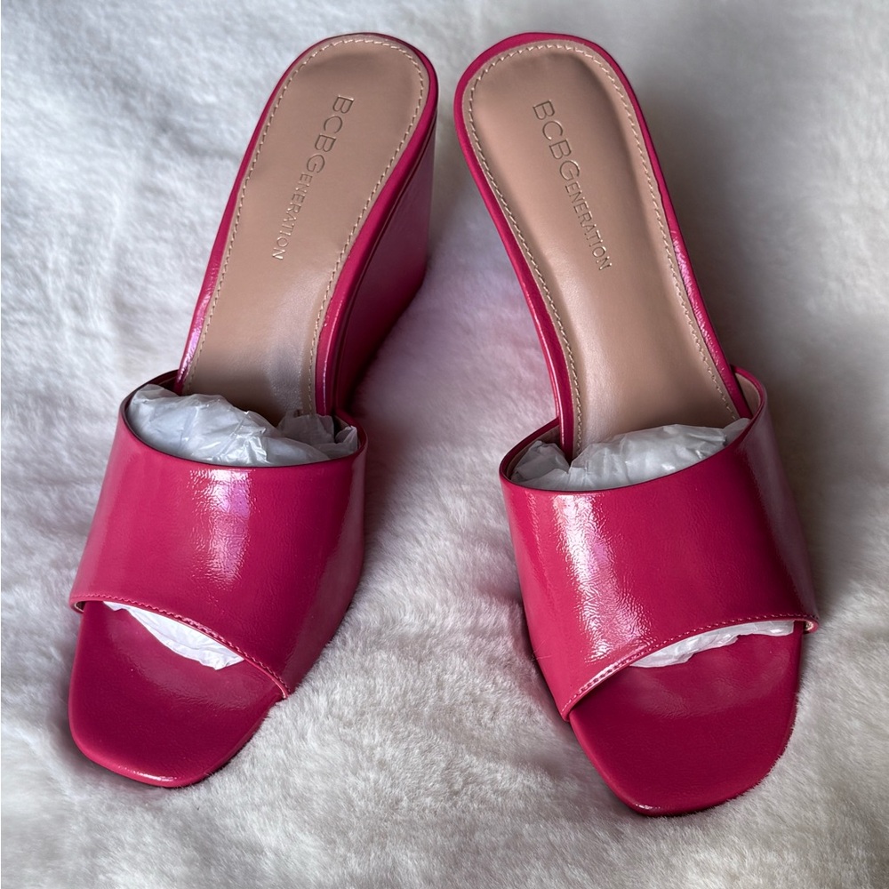 BCBGeneration Women's Pink Slide Sandals Size 8 1/2